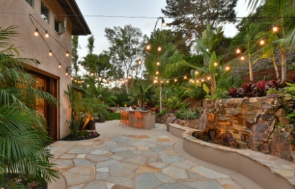 tropical backyard landscape