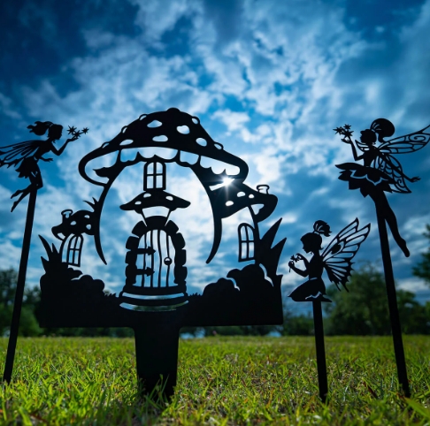 metal fairy yard art