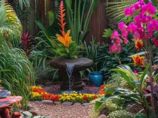 tropical flower bed designs