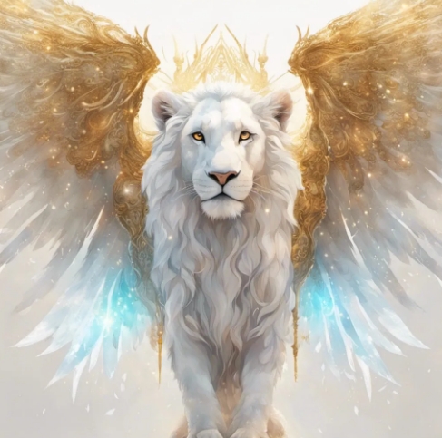 white lion with wings