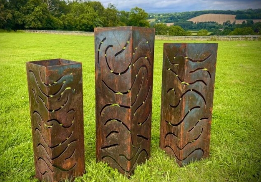 rusty garden art