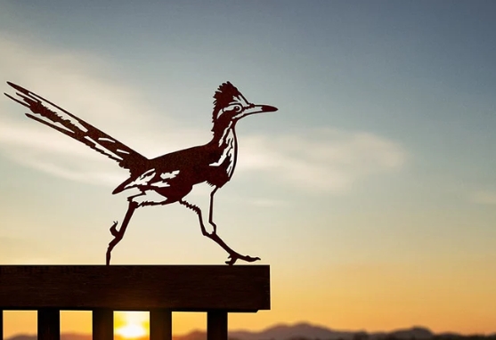 metal roadrunner yard art