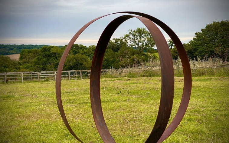 large metal garden art