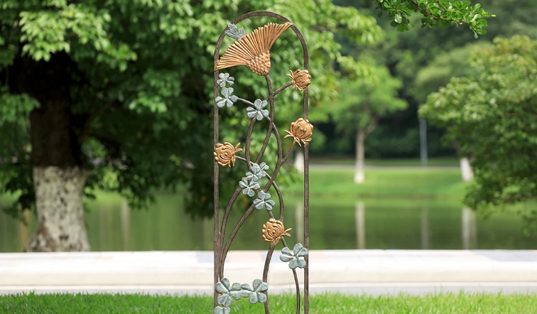 wrought iron garden art