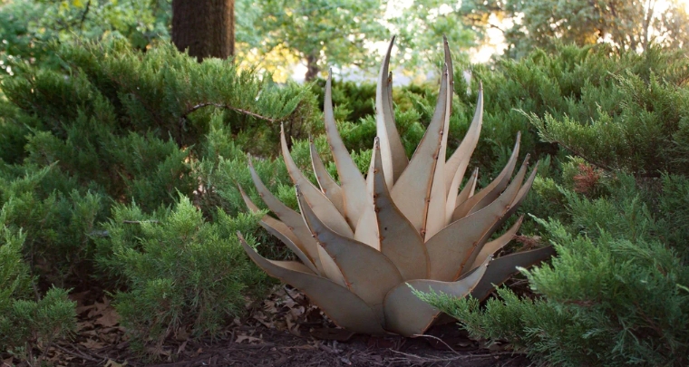 large metal agave yard art