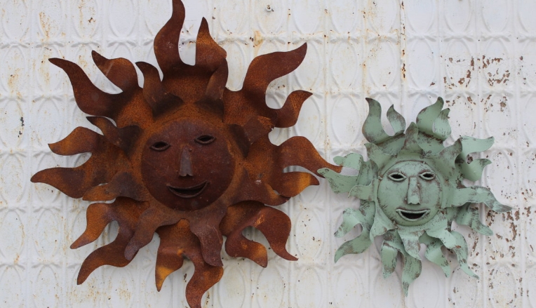 large outdoor sun wall decor