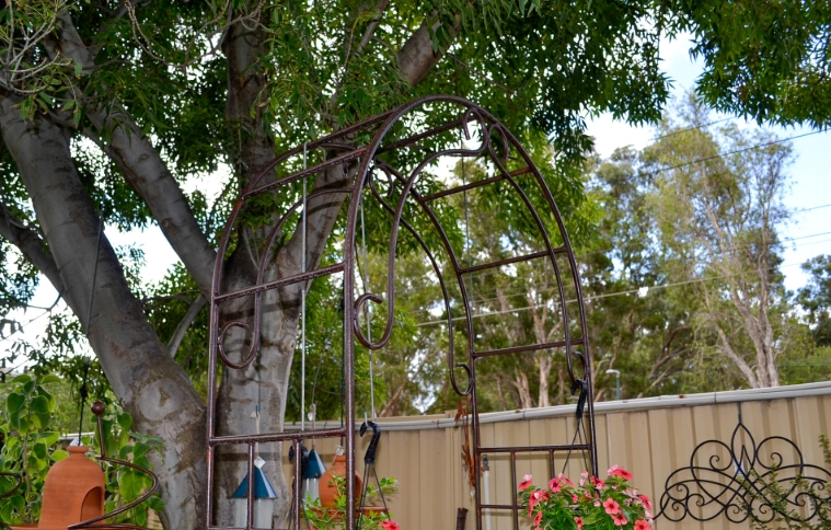 wrought iron garden decor