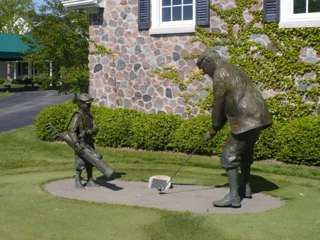 large outdoor golf statues