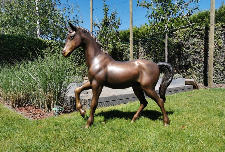 bronze horse garden statue